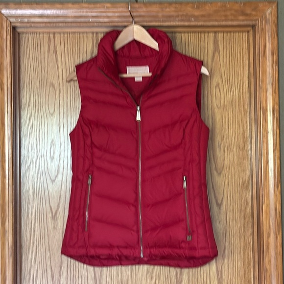 MK Michael Kors Women Red Vest Hoodie Front Zip XS - Picture 2 of 11